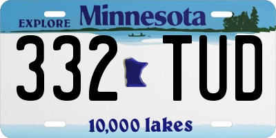MN license plate 332TUD