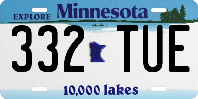 MN license plate 332TUE