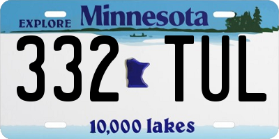 MN license plate 332TUL