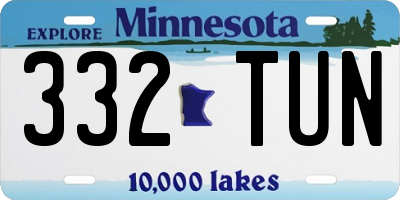 MN license plate 332TUN