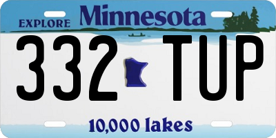 MN license plate 332TUP