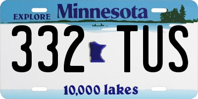 MN license plate 332TUS