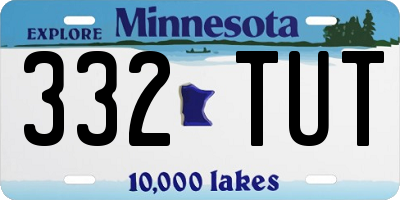 MN license plate 332TUT