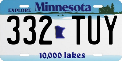 MN license plate 332TUY