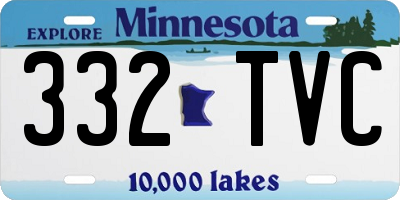 MN license plate 332TVC