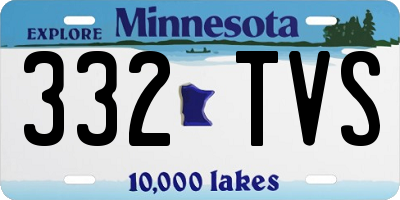 MN license plate 332TVS
