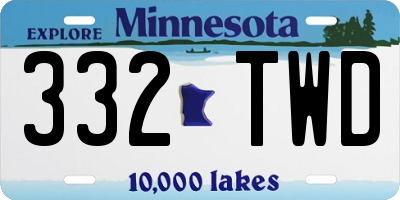 MN license plate 332TWD