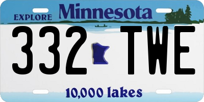 MN license plate 332TWE