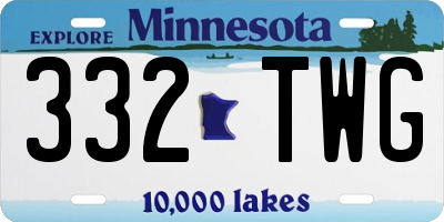 MN license plate 332TWG