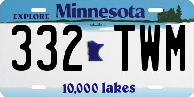 MN license plate 332TWM