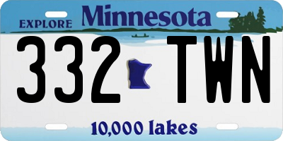 MN license plate 332TWN
