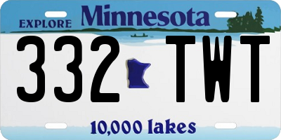 MN license plate 332TWT