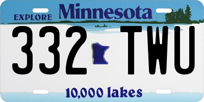 MN license plate 332TWU