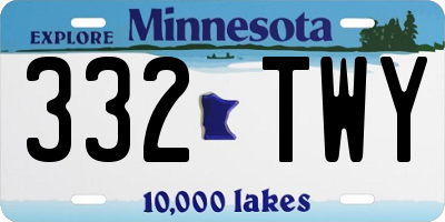 MN license plate 332TWY
