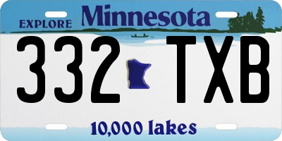 MN license plate 332TXB