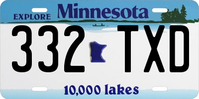 MN license plate 332TXD