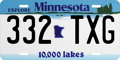 MN license plate 332TXG