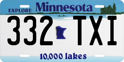 MN license plate 332TXI