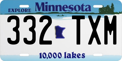 MN license plate 332TXM