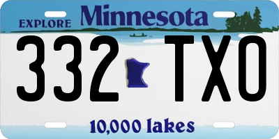 MN license plate 332TXO