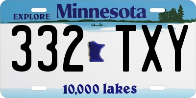 MN license plate 332TXY