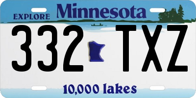 MN license plate 332TXZ