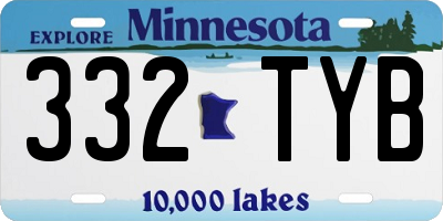 MN license plate 332TYB