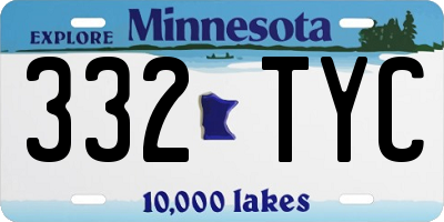 MN license plate 332TYC