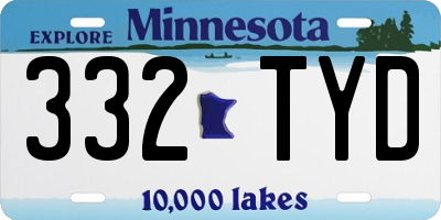 MN license plate 332TYD
