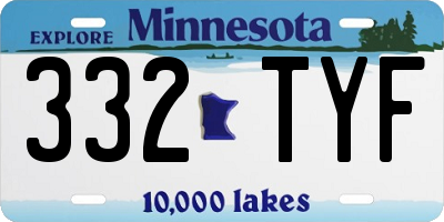 MN license plate 332TYF
