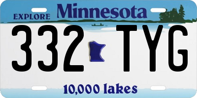 MN license plate 332TYG