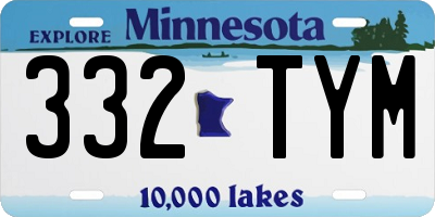 MN license plate 332TYM