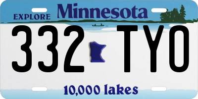 MN license plate 332TYO