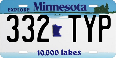 MN license plate 332TYP