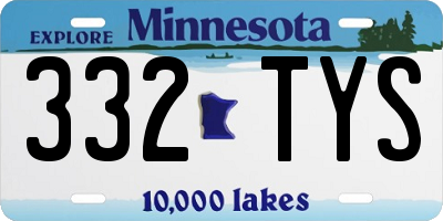 MN license plate 332TYS