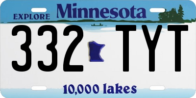 MN license plate 332TYT