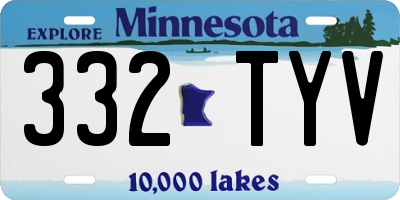 MN license plate 332TYV