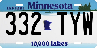 MN license plate 332TYW