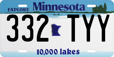 MN license plate 332TYY