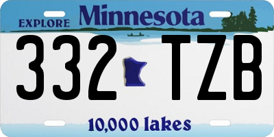 MN license plate 332TZB