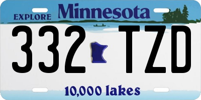 MN license plate 332TZD
