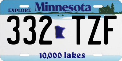 MN license plate 332TZF