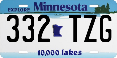 MN license plate 332TZG