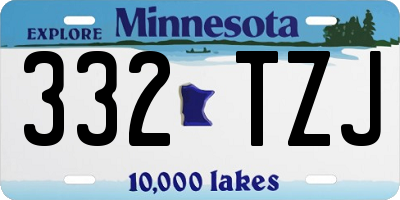 MN license plate 332TZJ