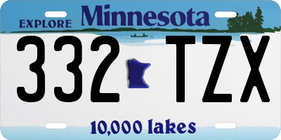 MN license plate 332TZX