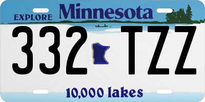MN license plate 332TZZ