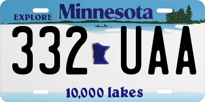 MN license plate 332UAA