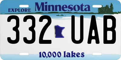MN license plate 332UAB