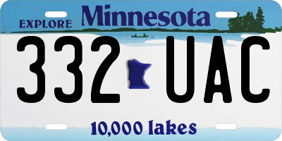 MN license plate 332UAC