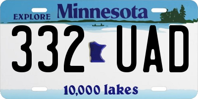 MN license plate 332UAD